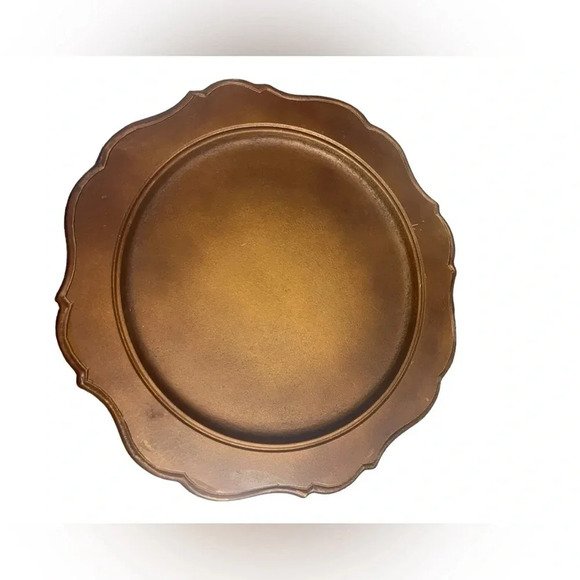 Large Wooden Style Round Platters - Baroque Tray - Table Centerpieces Set Of 4 - Picture 2 of 9